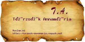 Törzsök Annamária névjegykártya